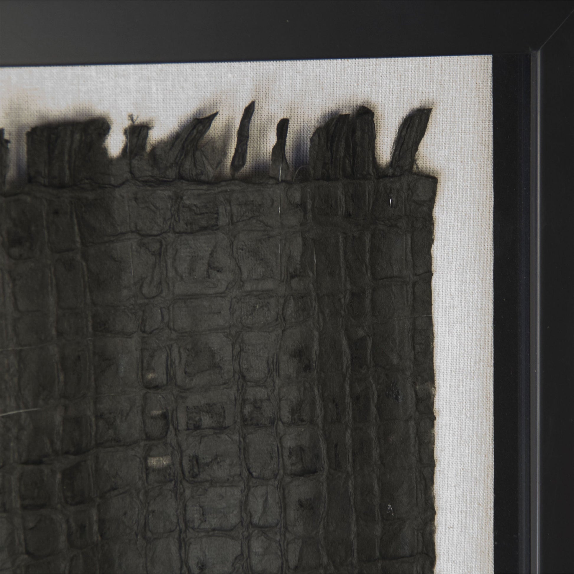 Abstract Black Paper Framed Art by Zentique in black paper in black frame and fir wood, glass. Made from pine wood, glass in a modern style.