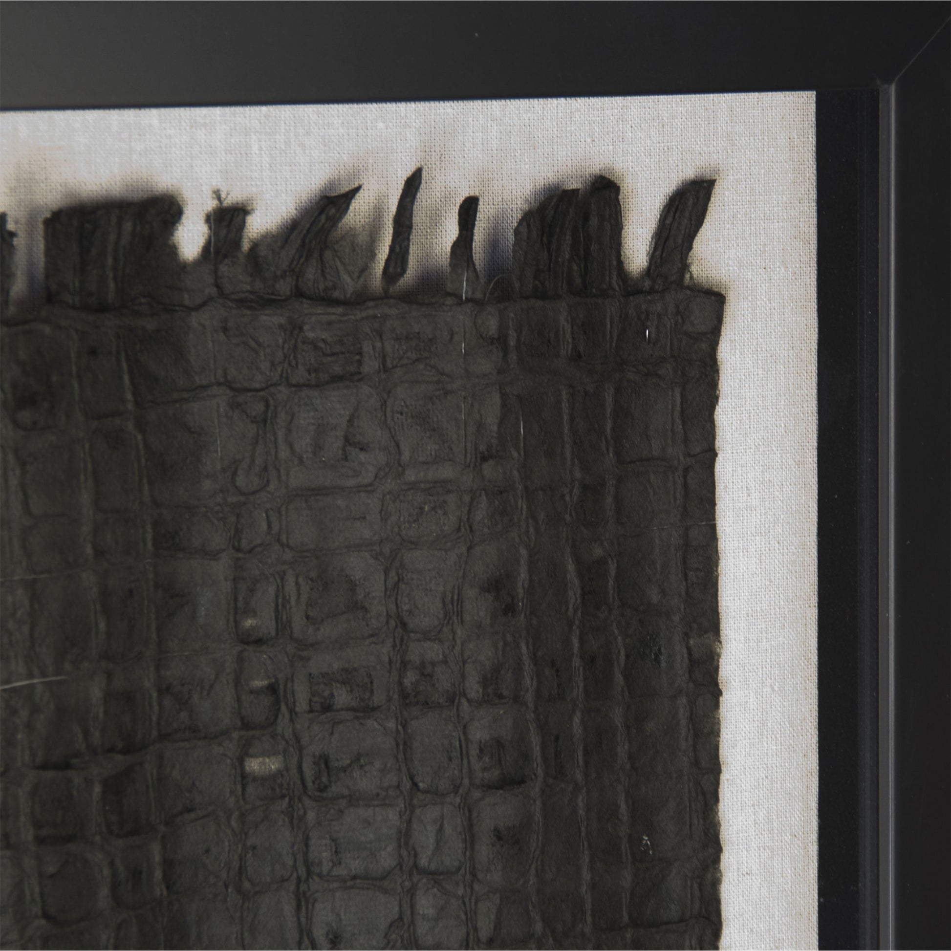 Abstract Black Paper Framed Art by Zentique in black paper in black frame and fir wood, glass. Made from pine wood, glass in a modern style.