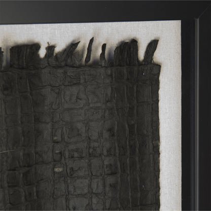 Abstract Black Paper Framed Art by Zentique in black paper in black frame and fir wood, glass. Made from pine wood, glass in a modern style.