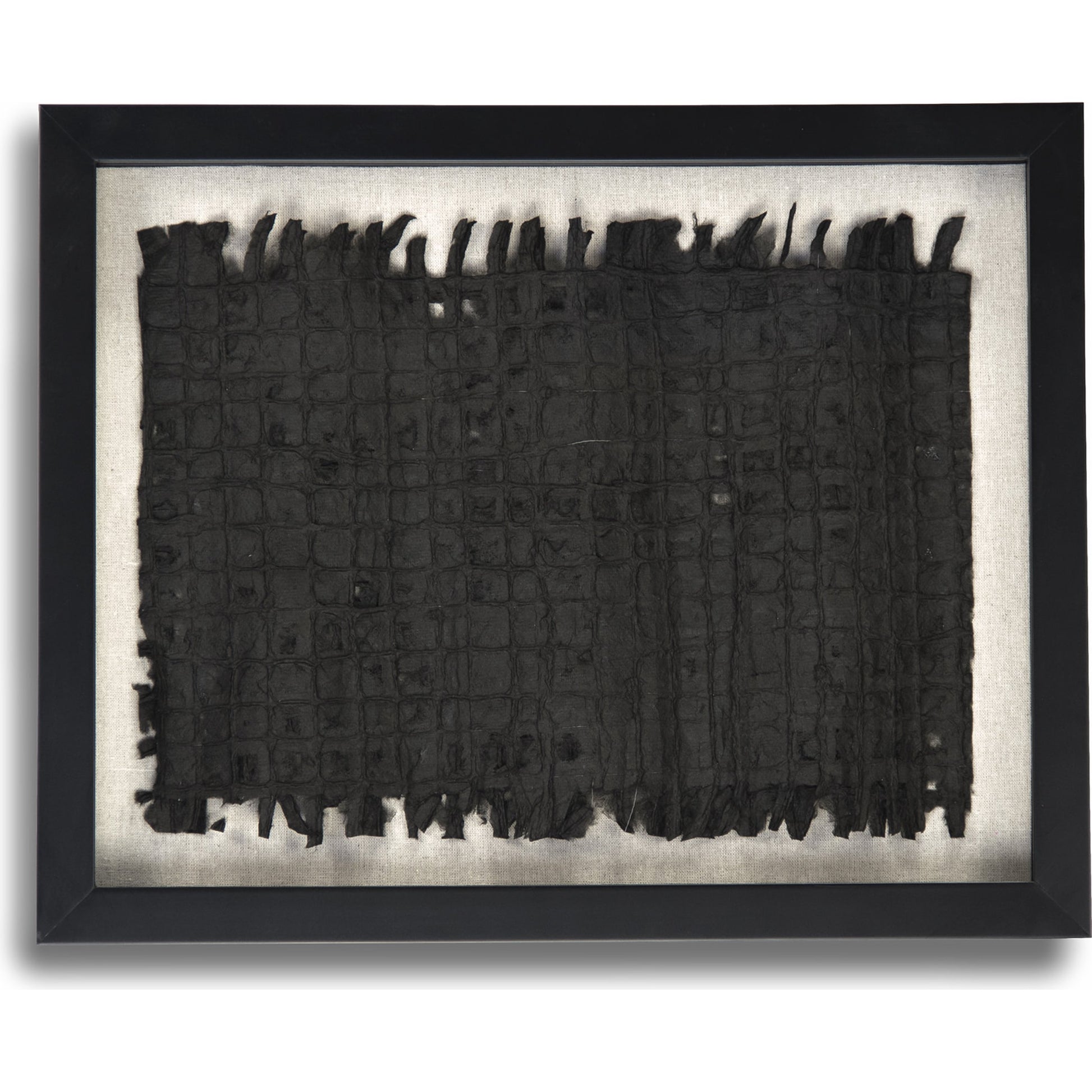 Abstract Black Paper Framed Art by Zentique in black paper in black frame and fir wood, glass. Made from pine wood, glass in a modern style.