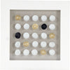 White Gold, Black Shells in White Frame Square