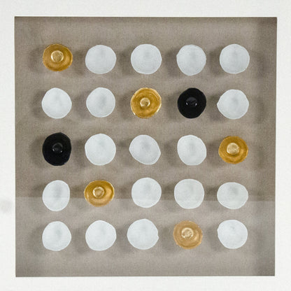 Abstract Framed Shell Art by Zentique in fir wood, glass. Made from mdf, glass in a coastal style.
