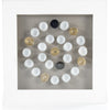 White Gold, Black Shells in White Frame Circle