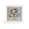Multi-Colored Shells in White Frame
