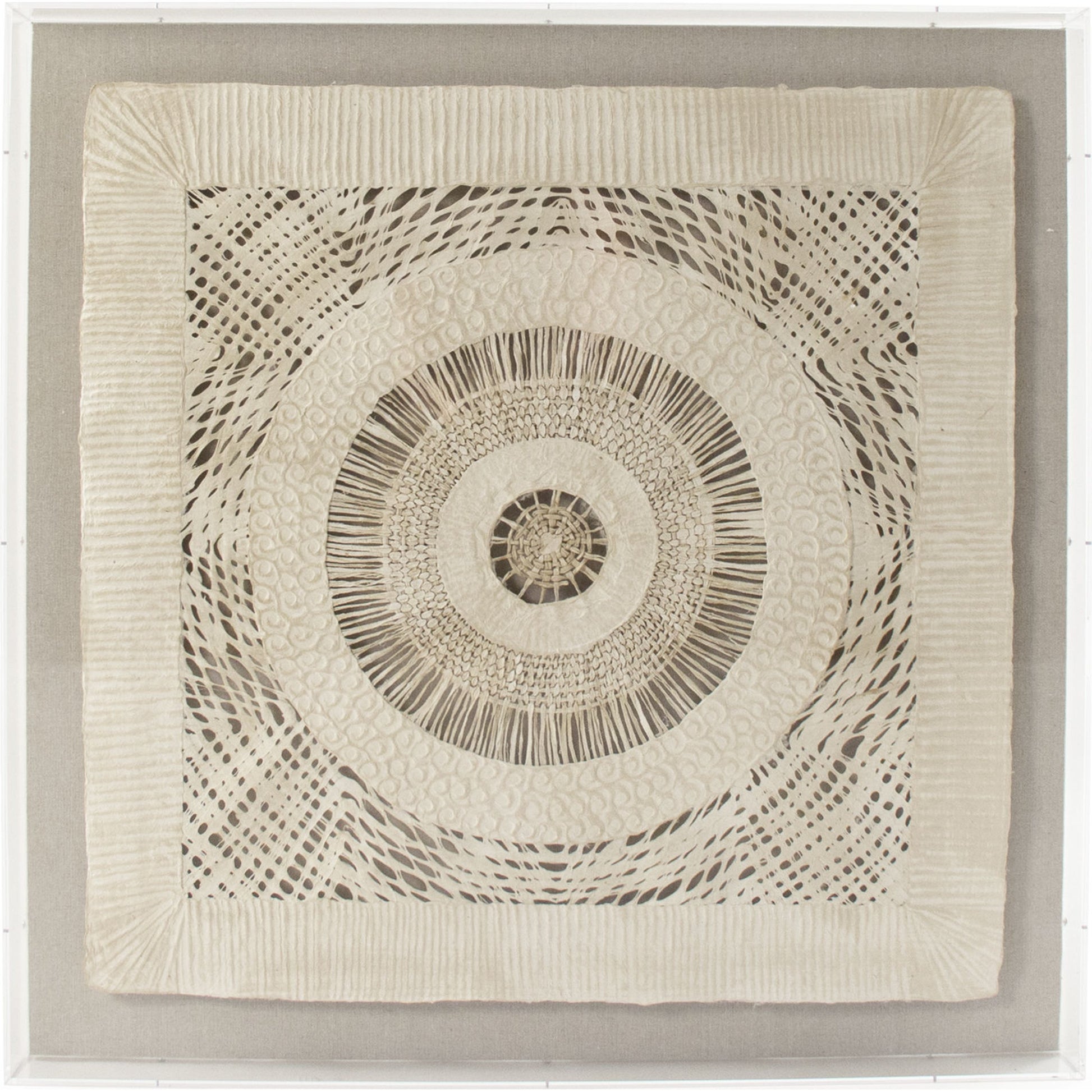 Abstract Paper by Zentique in natural linen and paper, acrylic frame. Made from acrylic, mdf in a eclectic & global style.