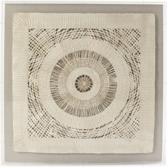 Abstract Paper by Zentique in natural linen and paper, acrylic frame. Made from acrylic, mdf in a eclectic & global style.