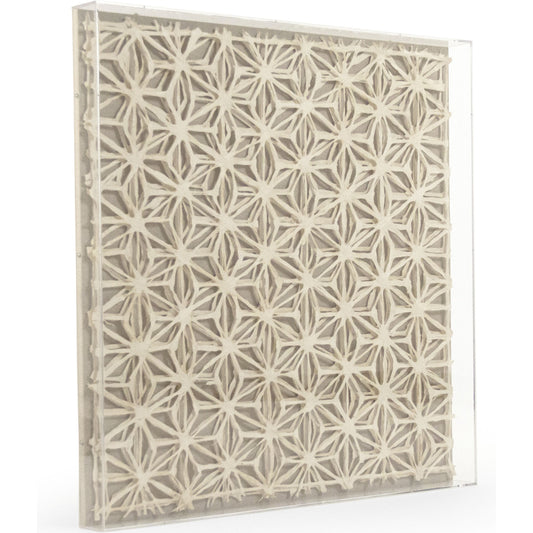 Abstract Paper Acrylic Framed Art II by Zentique in ox horns on neutral background in acrylic frame and acrylic, paper, linen. Made from acrylic, mdf in a modern style.