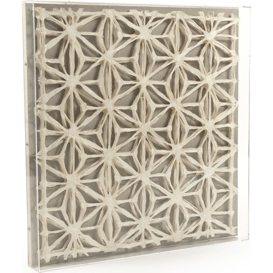 Abstract Paper Acrylic Framed Art III by Zentique in ox horns on neutral background in acrylic frame and acrylic, paper, linen. Made from acrylic, mdf in a modern style.