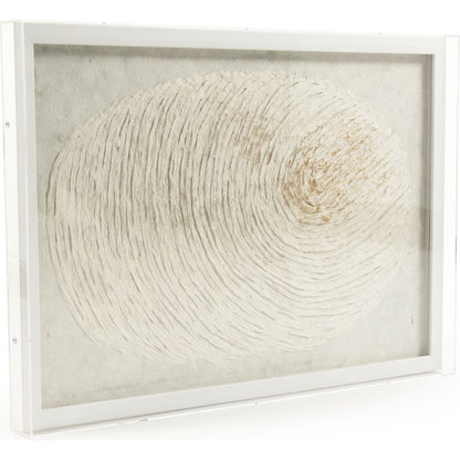Abstract Fingerprint Framed Art by Zentique in paper on neutral background in white frame and fir wood, glass, paper. Made from pine wood, glass in a modern style.