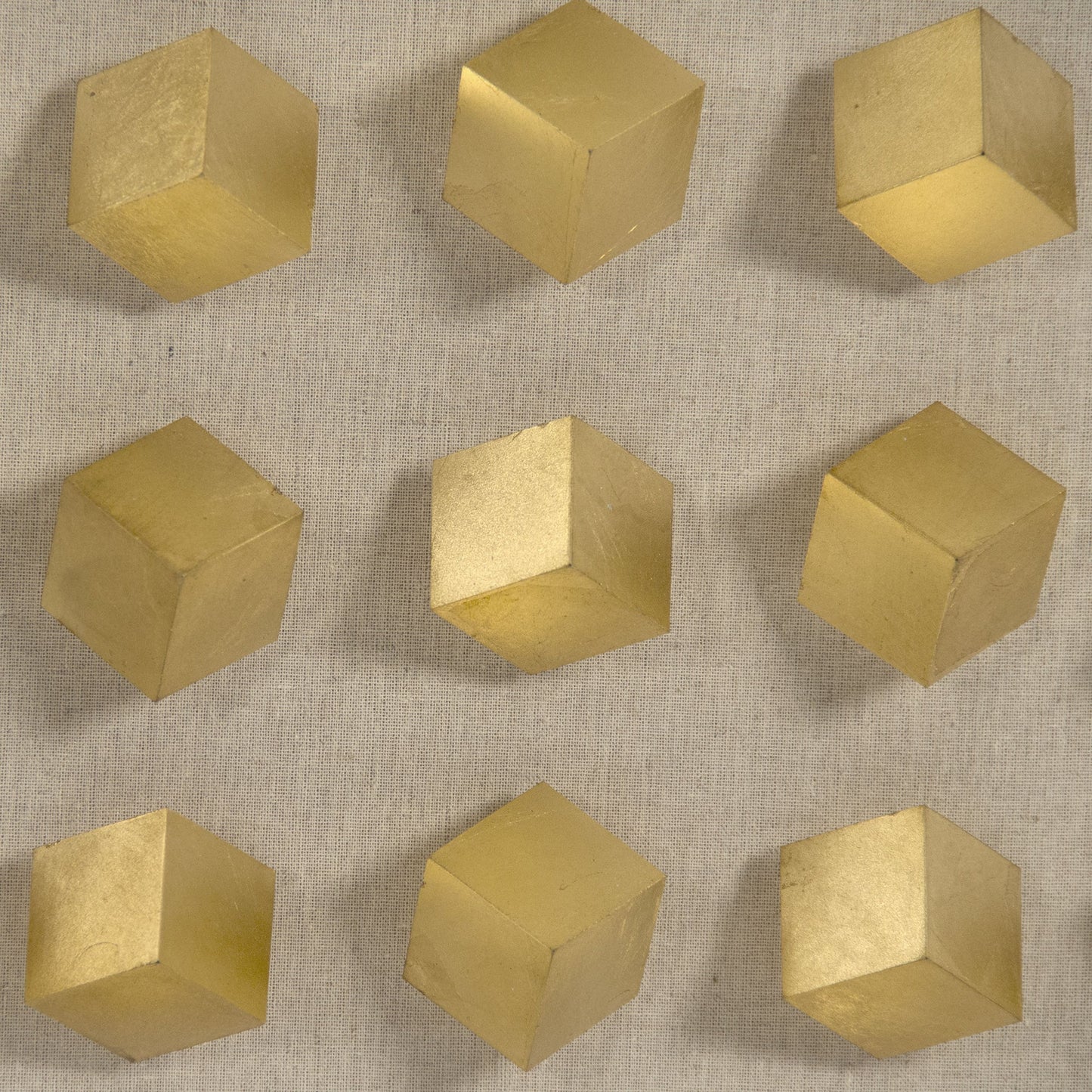 003 S-337269 | Closeup | Golden Cubes in Acrylic Wall Art by Zentique in natural linen and gold plastic cube, acrylic frame. Made from acrylic, mdf in a modern style.