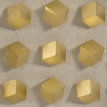 Golden Cubes in Acrylic Wall Art by Zentique in natural linen and gold plastic cube, acrylic frame. Made from acrylic, mdf in a modern style.