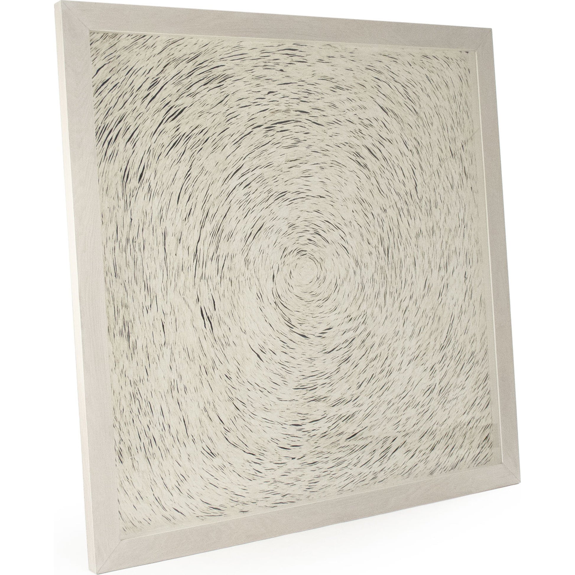 Abstract Spiral Paper Framed Art by Zentique in off-white paper on neutral background and fir wood, glass. Made from mdf, glass in a modern style.