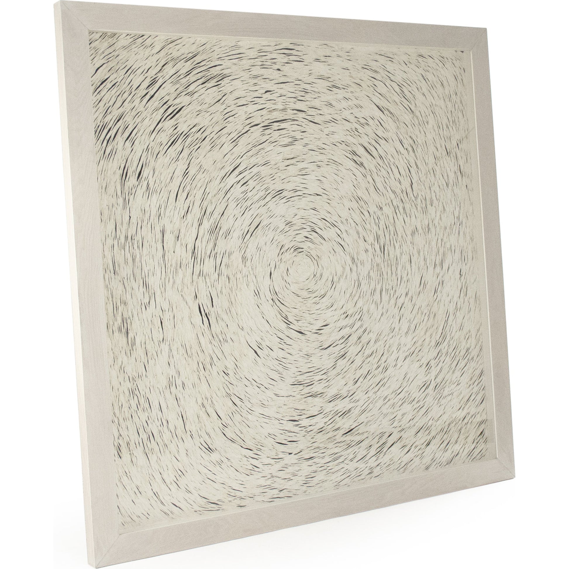 Abstract Spiral Paper Framed Art by Zentique in off-white paper on neutral background and fir wood, glass. Made from mdf, glass in a modern style.