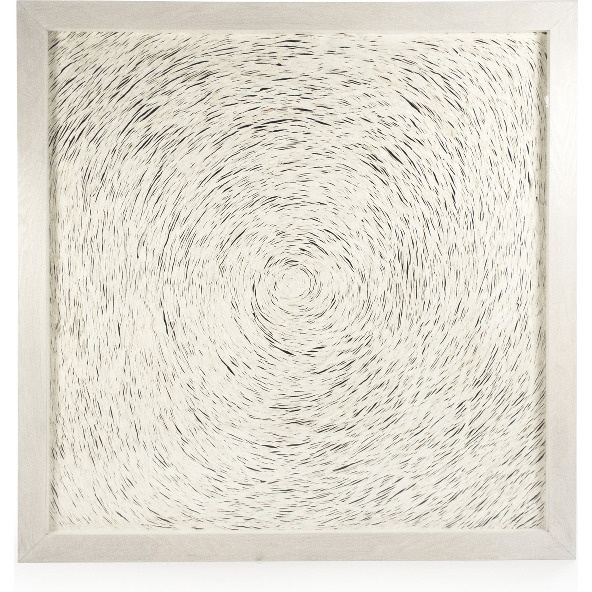 Abstract Spiral Paper Framed Art by Zentique in off-white paper on neutral background and fir wood, glass. Made from mdf, glass in a modern style.