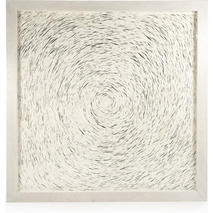 Abstract Spiral Paper Framed Art by Zentique in off-white paper on neutral background and fir wood, glass. Made from mdf, glass in a modern style.