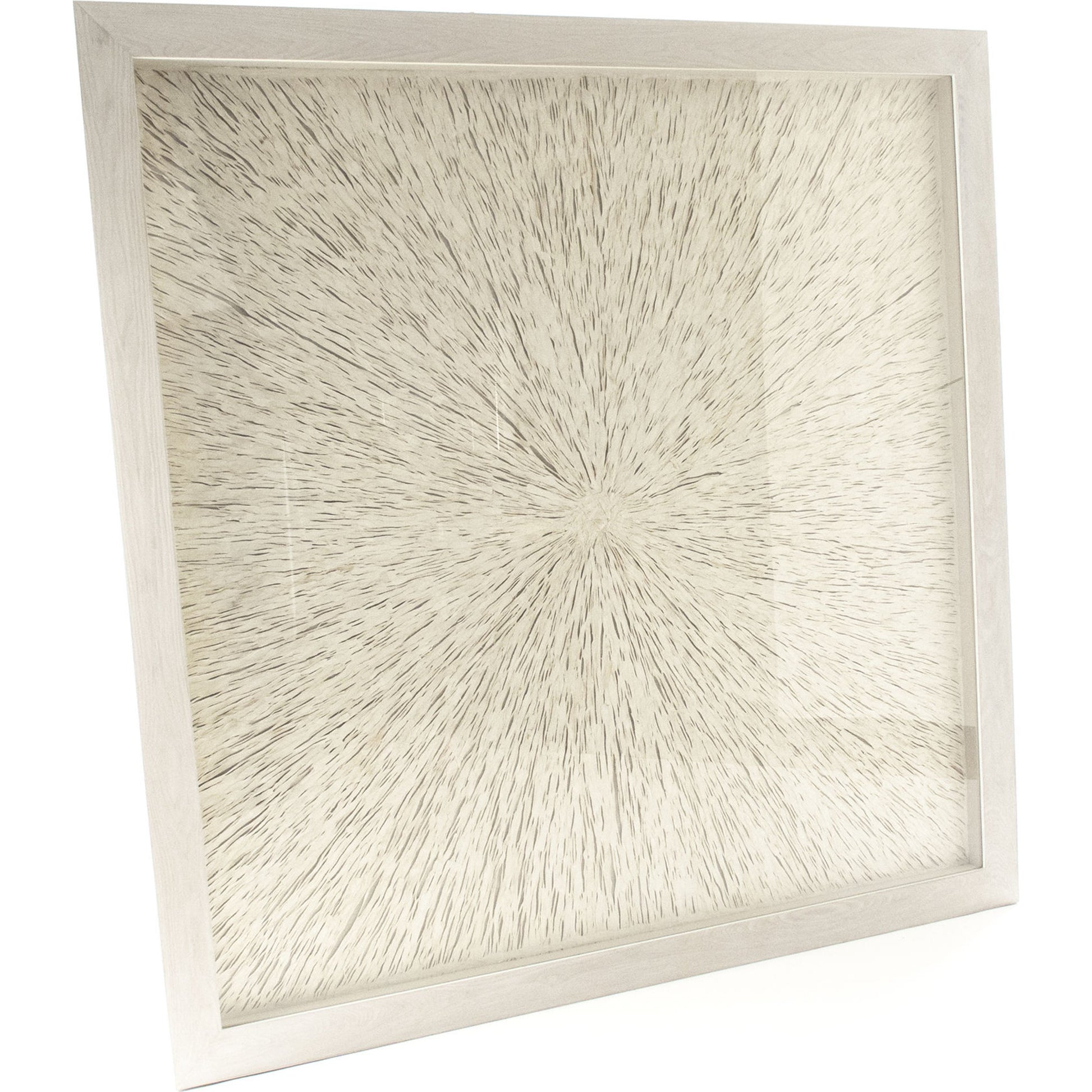 Abstract Burst Paper Framed Art by Zentique in off-white paper on neutral background and fir wood, glass. Made from mdf, glass in a modern style.