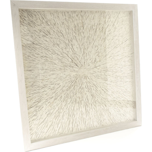 Abstract Burst Paper Framed Art by Zentique in off-white paper on neutral background and fir wood, glass. Made from mdf, glass in a modern style.