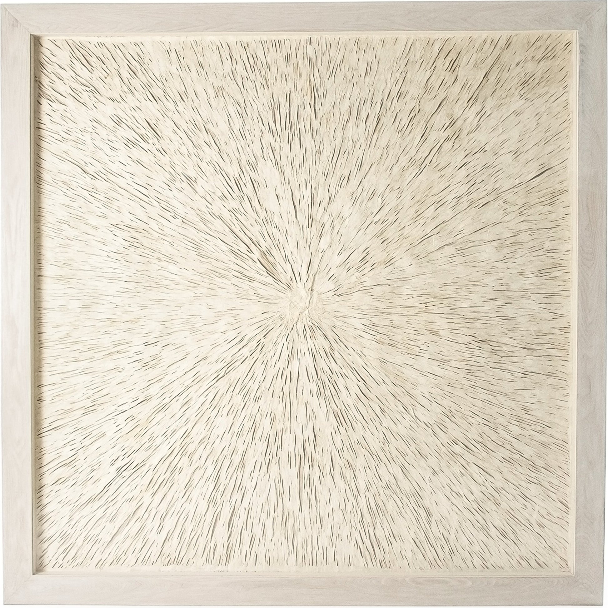 Abstract Burst Paper Framed Art by Zentique in off-white paper on neutral background and fir wood, glass. Made from mdf, glass in a modern style.