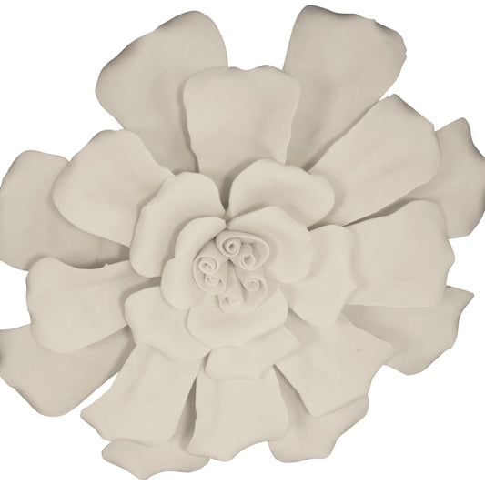 Flower Wall Art I by Zentique in gray and pine. Made from ceramic, mdf, glass in a modern style.