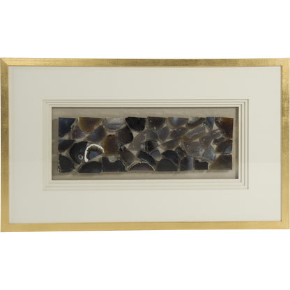 Stone Wall Art by Zentique in natural linen and agate stone, pine frame. Made from pine wood, geode, glass in a eclectic & global style.