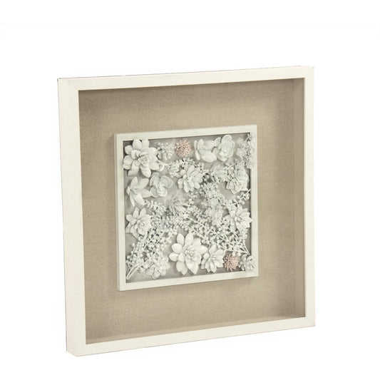 Abstract Ceramic Botanical Wall Art I by Zentique in natural and pine wood, ceramic, glass. Made from pine wood, ceramic, glass in a transitional style.