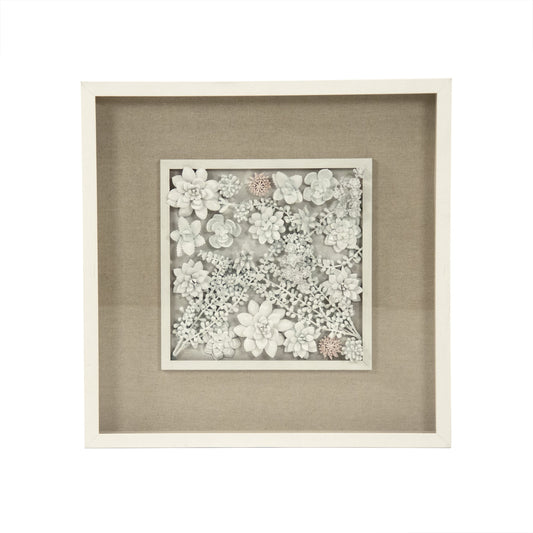Abstract Ceramic Botanical Wall Art by Zentique in natural and pine wood, ceramic, glass. Made from pine wood, ceramic, glass in a transitional style.