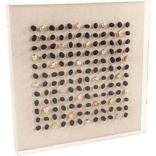 Black and Gold Stone Acrylic Framed Wall Art by Zentique in black, gold. Made from unique in a modern style.