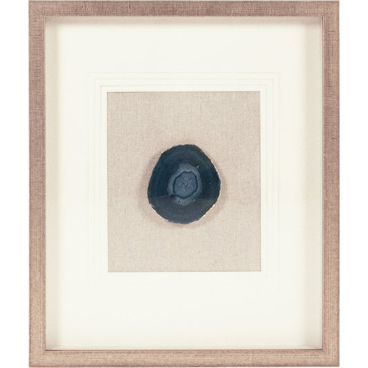 Blue Geode Acrylic Wall Art by Zentique in blue, natural linen and wood, paper, linen, geode. Made from wood, paper, linen, geode in a coastal style.