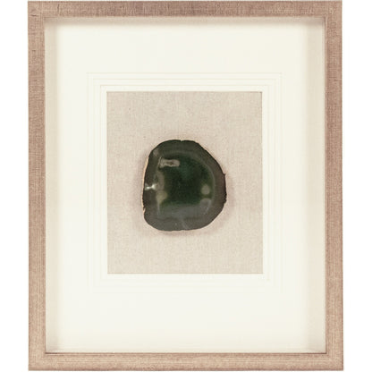 Green Geode Acrylic Wall Art by Zentique in green, white, natural linen, distressed gold and wood, paper, linen, geode. Made from wood, paper, linen, geode in a coastal style.