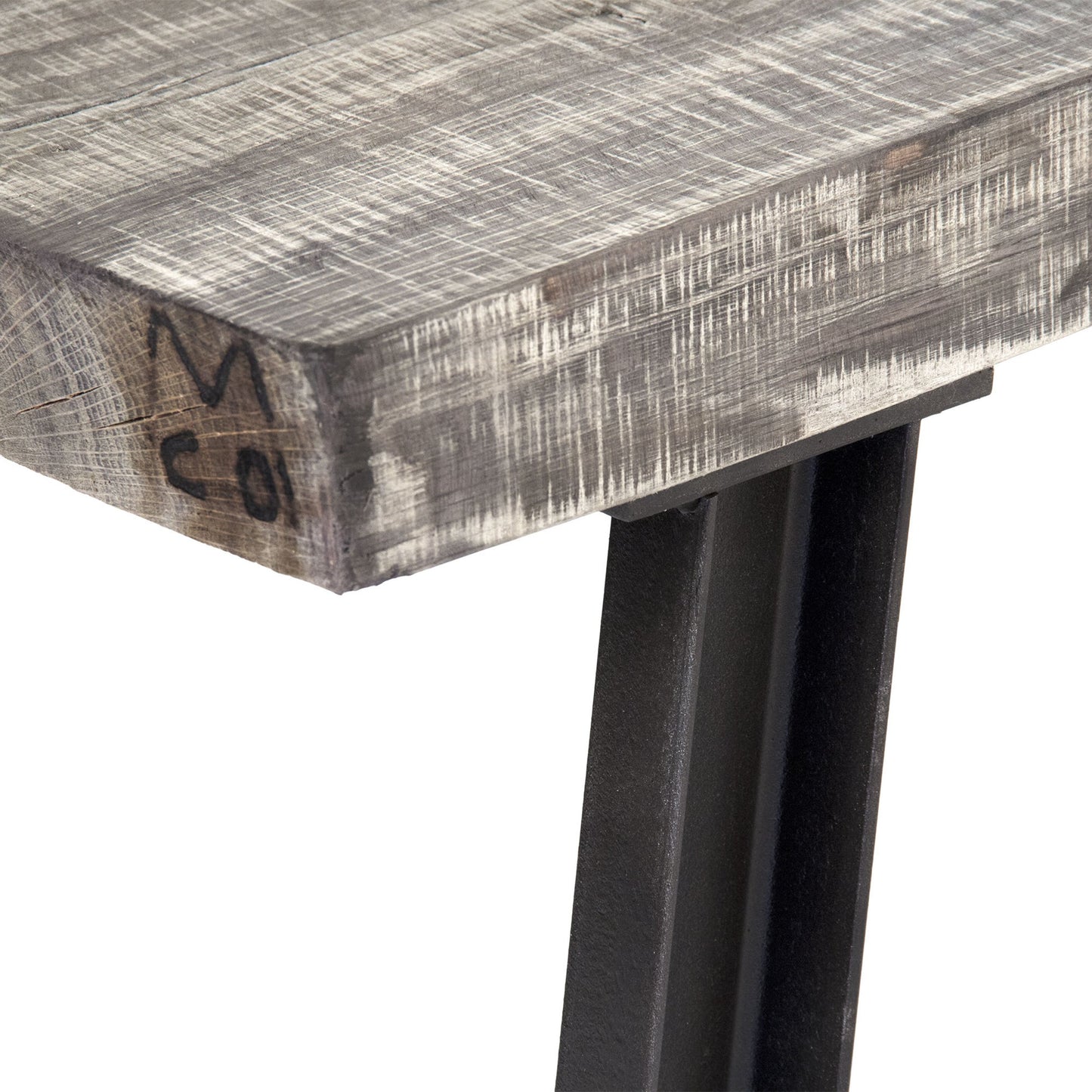 004 S-337771 | Closeup | Mason Coffee Table by Zentique in weathered and oak, iron. Made from oak, iron in a modern style.