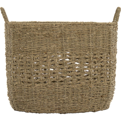 Woven Metal Basket by Zentique in brown and seagrass over metal. Made from seagrass over metal in a cottage & farmhouse style.