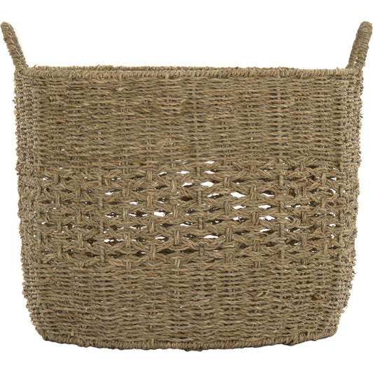 Woven Metal Basket by Zentique in brown and seagrass over metal. Made from seagrass over metal in a cottage & farmhouse style.