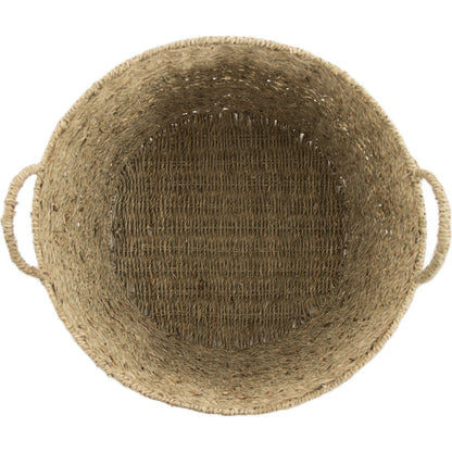 Woven Metal Basket by Zentique in brown and seagrass over metal. Made from seagrass over metal in a cottage & farmhouse style.