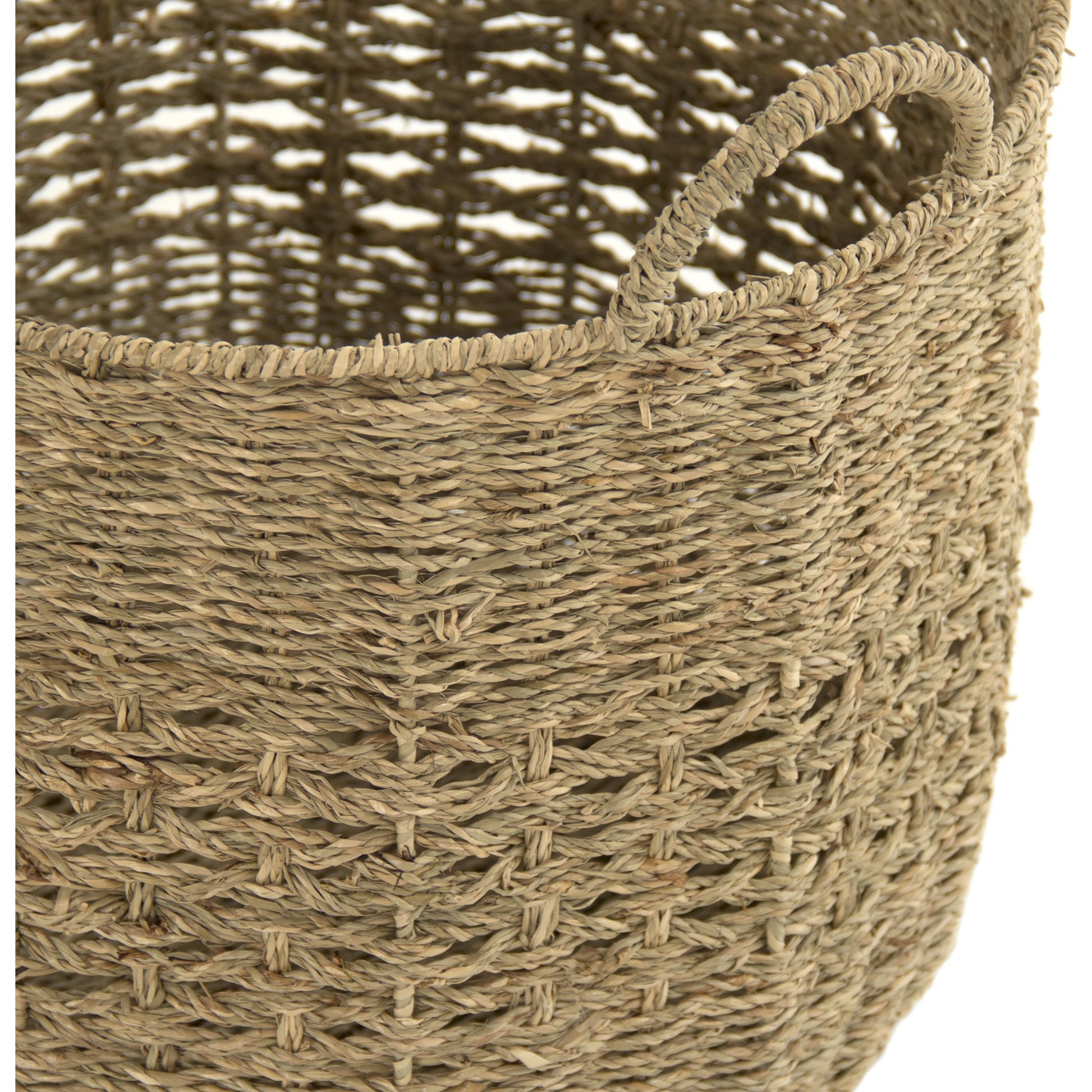 Woven Metal Basket by Zentique in brown and seagrass over metal. Made from seagrass over metal in a cottage & farmhouse style.