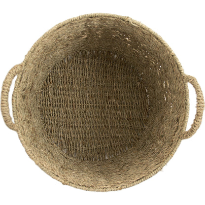 Woven Metal Basket by Zentique in brown and seagrass over metal. Made from seagrass over metal in a cottage & farmhouse style.