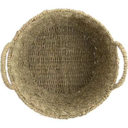 Woven Metal Basket by Zentique in brown and seagrass over metal. Made from seagrass over metal in a cottage & farmhouse style.