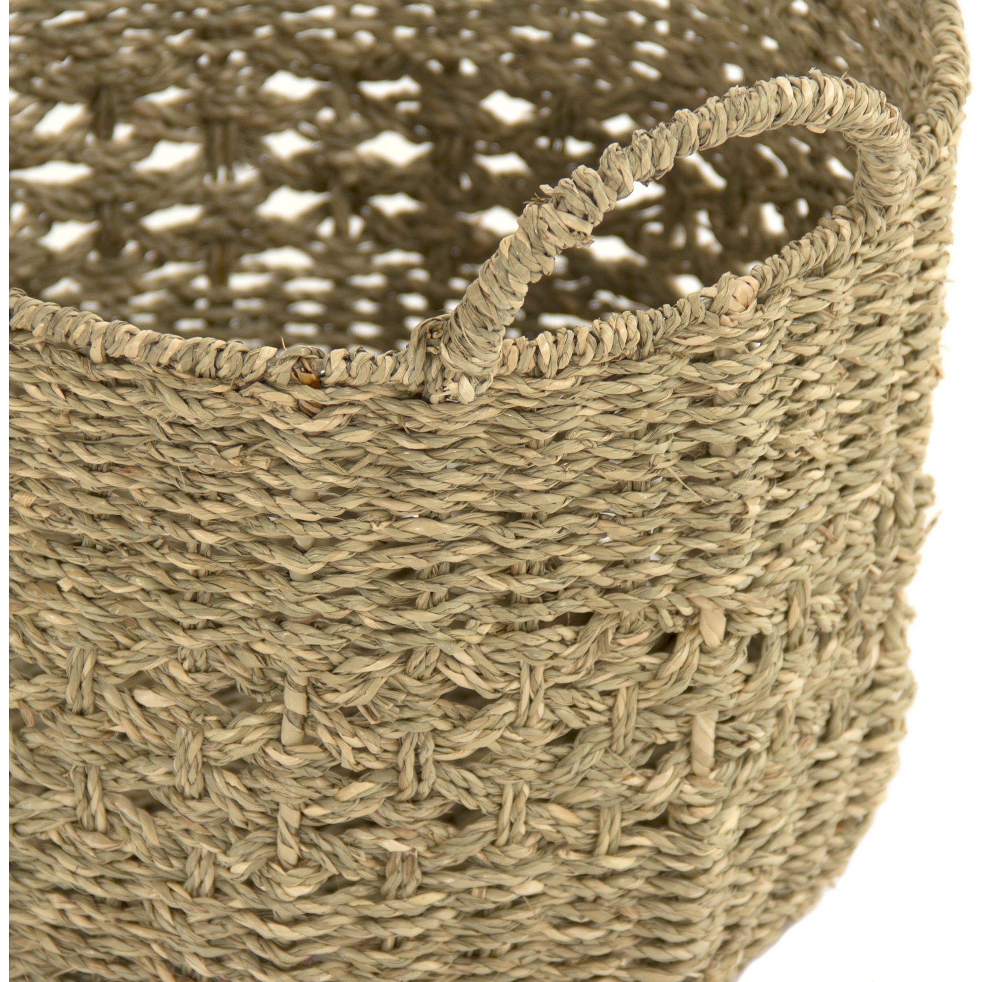 Woven Metal Basket by Zentique in brown and seagrass over metal. Made from seagrass over metal in a cottage & farmhouse style.