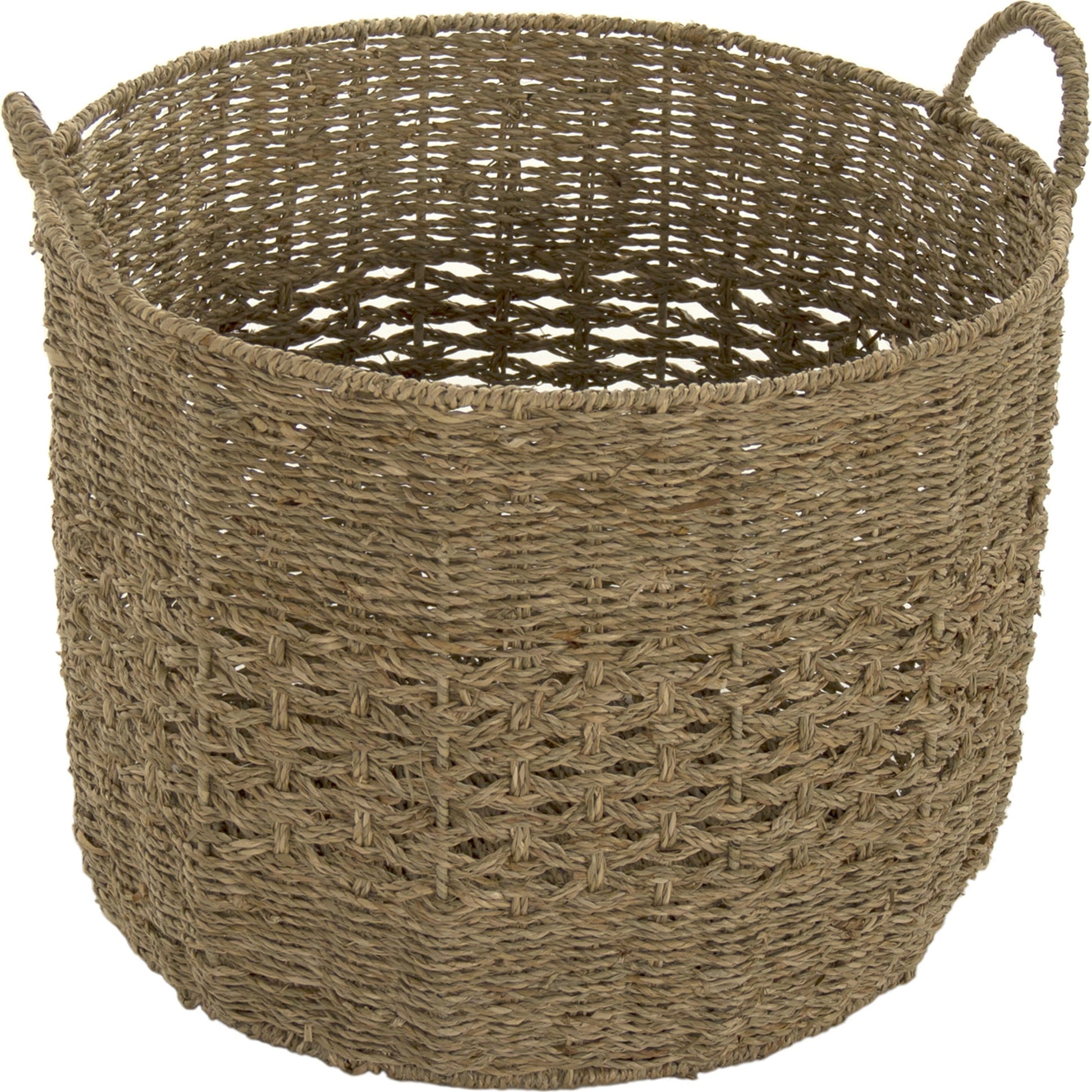 Woven Metal Basket by Zentique in brown and seagrass over metal. Made from seagrass over metal in a cottage & farmhouse style.