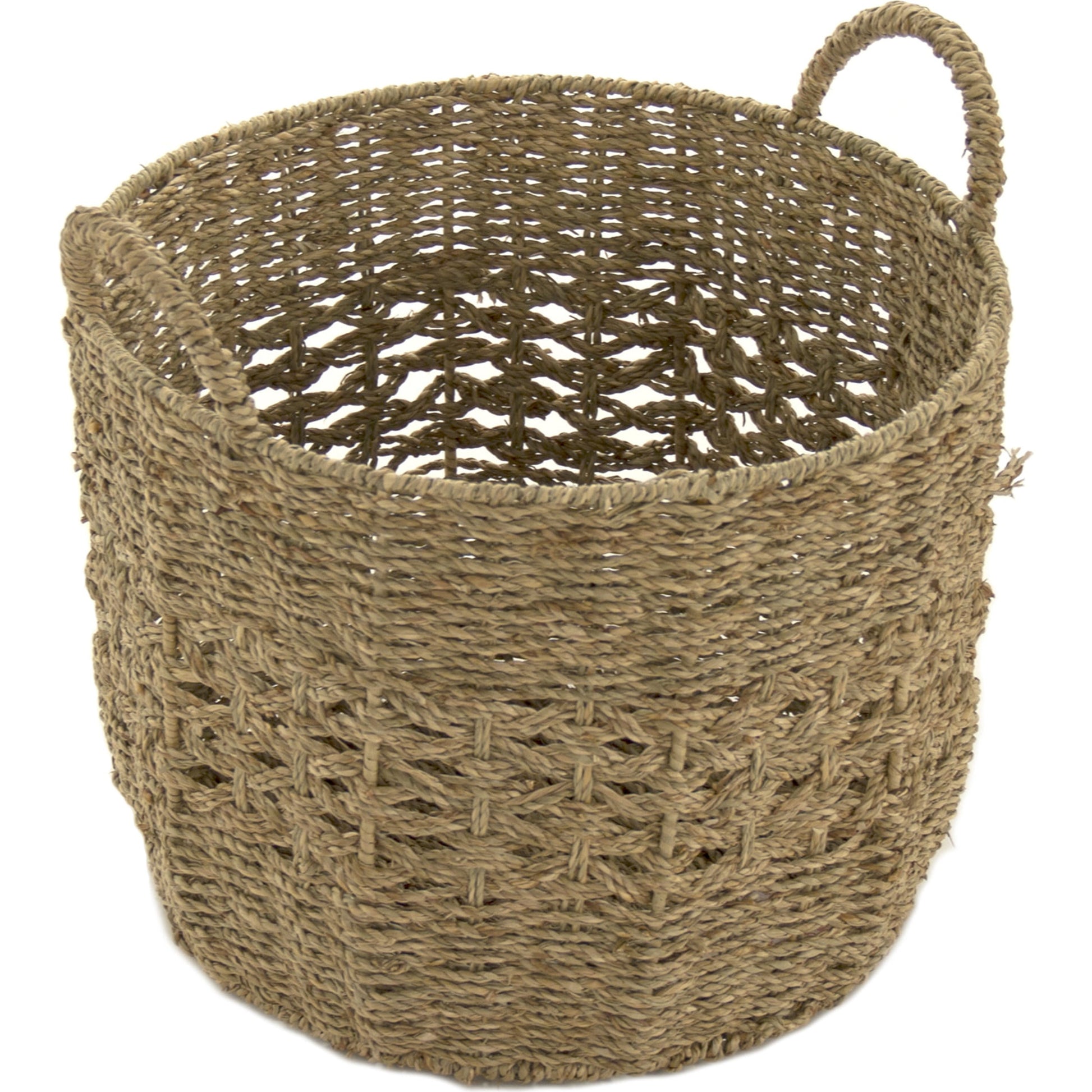 Woven Metal Basket by Zentique in brown and seagrass over metal. Made from seagrass over metal in a cottage & farmhouse style.