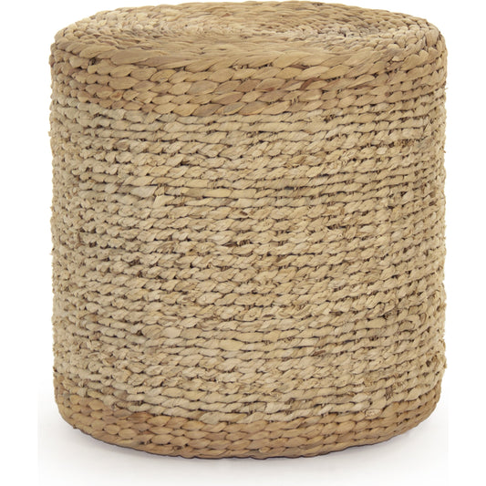 Woven Cylinder Stool by Zentique in brown and water hyacinth, corn husk. Made from corn husk in a coastal style.