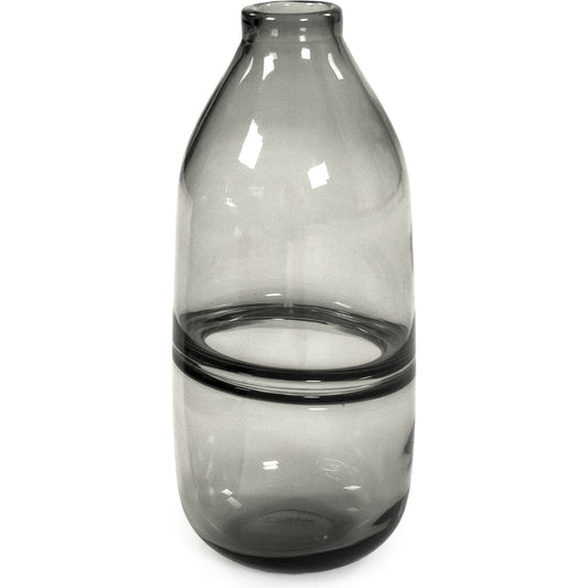 Grey Glass Bottle by Zentique in grey and glass. Made from glass in a transitional style.