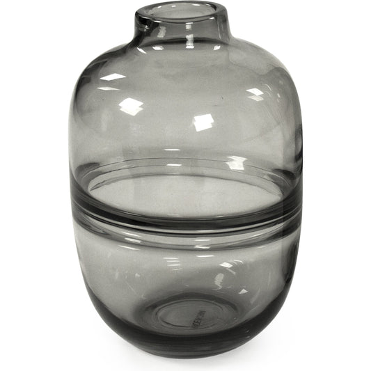Grey Glass Bottle by Zentique in grey and glass. Made from glass in a transitional style.