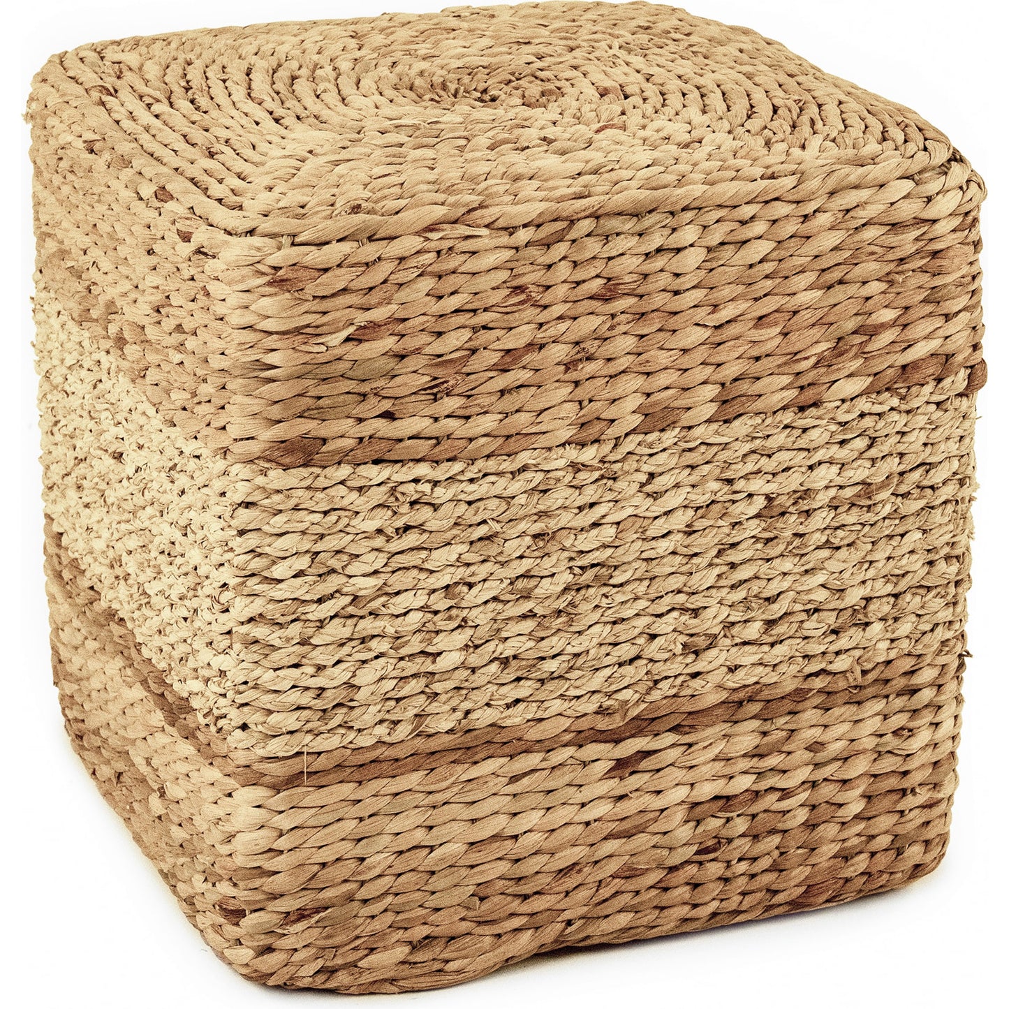 002 SR-900515 | Additional Silo | Woven Cylindrical Stool by Zentique in brown, tan and water hyacinth. Made from unique in a coastal style.