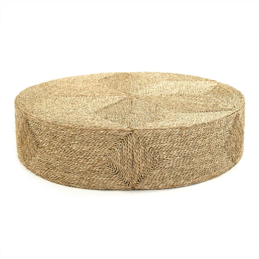 Woven Seagrass Round Pouf by Zentique in brown and seagrass. Made from seagrass in a transitional style.