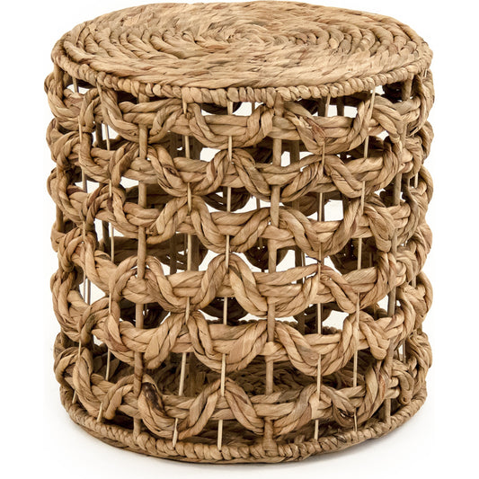 Woven Stool by Zentique in brown and water hyacinth. Made from unique in a coastal style.