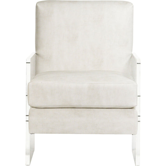 Charles Acrylic Chair by Zentique in white vinyl and acrylic. Made from acrylic in a modern style.