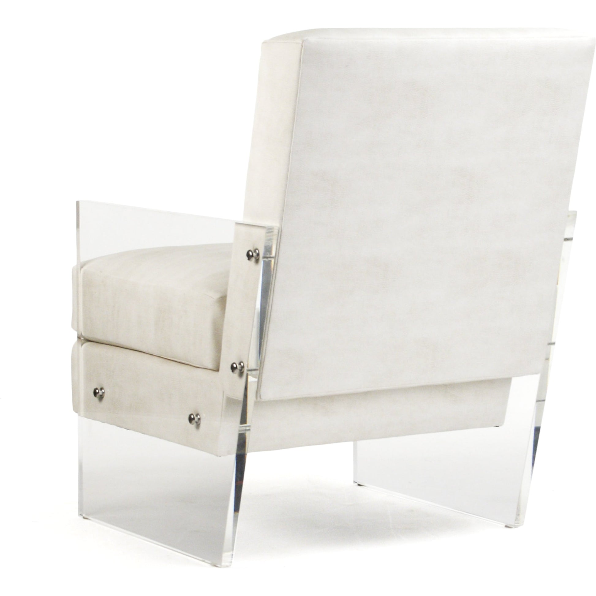Charles Acrylic Chair by Zentique in white vinyl and acrylic. Made from acrylic in a modern style.