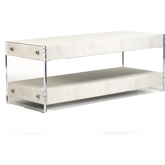 Paella Acrylic Coffee Table by Zentique in white vinyl and acrylic. Made from acrylic in a modern style.