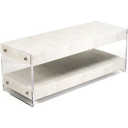 Paella Acrylic Coffee Table by Zentique in white vinyl and acrylic. Made from acrylic in a modern style.