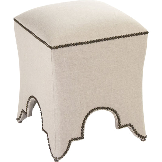 Sumner Stool by Zentique in natural linen and wood. Made from wood in a transitional style.